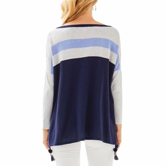 NWT LILLY PULITZER Elba Coolmax Sweater In Navy - Picture 2 of 6